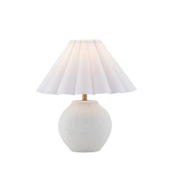 Textured Table Lamp With Scalloped Shade
