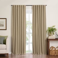 Textured Tan Room Darkening Curtain Panel