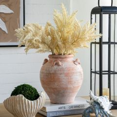Textured Terracotta Amphora Vase