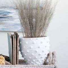 Textured Terracotta Planter With Points