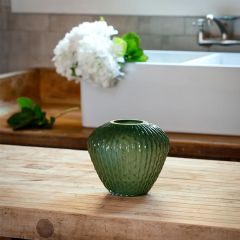 Textured Tinted Glass Pod Vase 7 Inch