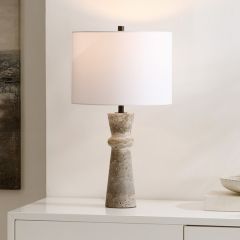 Textured Travertine Table Lamp