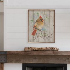 Thankful Cardinal Framed Wall Decor