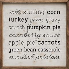 Thanksgiving Menu Rustic Farmhouse Wall Decor