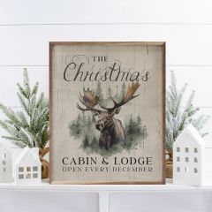 The Christmas Cabin And Lodge Moose Whitewash Wall Art