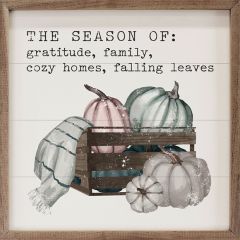 The Season Of Fall Words White Wall Art