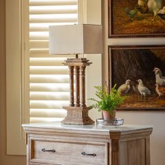 Three Column Rustic Farmhouse Table Lamp