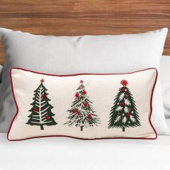 Three Tree Holiday Lumbar Accent Pillow