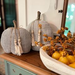Ticking Stripe Fabric Pumpkin