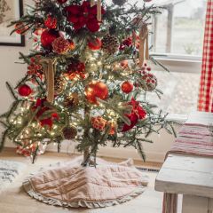 Ticking Stripe Farmhouse Tree Skirt 48 Inch