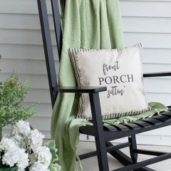 Ticking Stripe Front Porch Sittin Accent Pillow