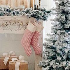 Ticking Stripe Holiday Stocking