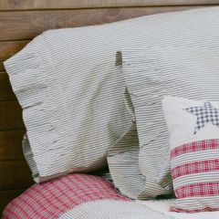 Ticking Stripe Seersucker Pillow Case Set of 2