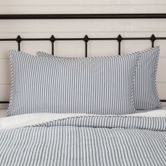 Classic Blue Ticking Stripe Sham King