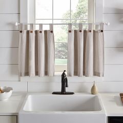 Ticking Stripe Tab Top Window Tier Set of 2