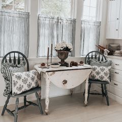 Ticking Stripe Tiered Curtain Panel Set of 2