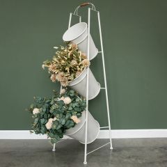 Tiered Metal Flower Bucket Stand
