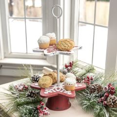 Tiered Metal Snowflake Server Stand