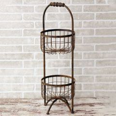 Tiered Standing Metal Basket
