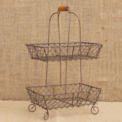 Tiered Wire Basket With Handle