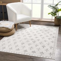 Tigris Swiss Cross Ivory/Gray Area Rug