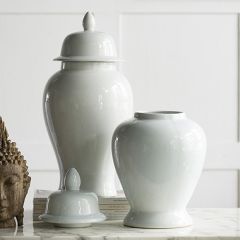 Timeless Accents White Porcelain Ginger Jar