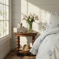 Timeless Farm House Round Spindle End Table