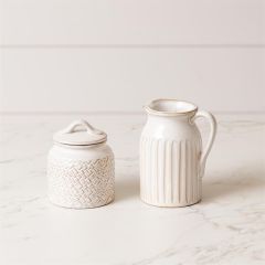 Timeless Farmhouse Stoneware Cream and Sugar Set