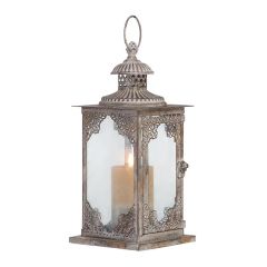 Timeless Grace Antiqued Metal Candle Lantern