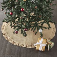 Timeless Traditions Jute Burlap Ruffled Tree Skirt
