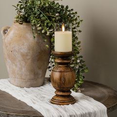Timeless Treasures Wood Pillar Candle Holder