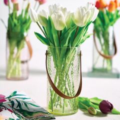 Tinted Glass Bucket Vase