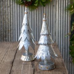Tinwork Tabletop Christmas Tree Set of 2