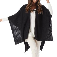 Toggle Closure Knit Poncho Cape
