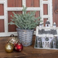 Topiary In Woven Wicker Basket Planter