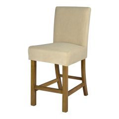 Traditional Counter Stool Slip Cover Oatmeal