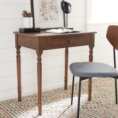 Traditional Dark Wood Desk With Drawer