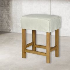 Traditional Saddle Stool Slip Cover White