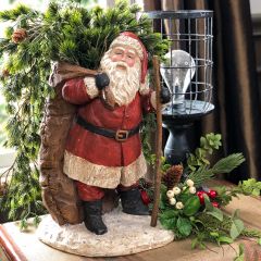 Traditional Santa with Cane and Container