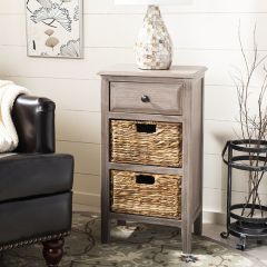 Traditional Side Table With Baskets