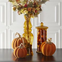 Translucent Amber Glass Vase 27 Inch