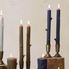 Tree Branch Taper Candle Set of 4 Charcoal
