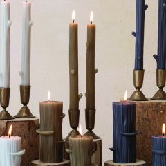 Tree Branch Taper Candle Set of 4 Green