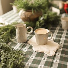 Tree Motif Debossed Stoneware Mug
