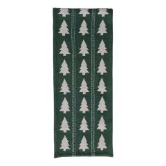 Tree Patterned Green Cotton Table Runner