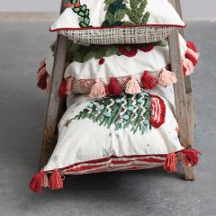 Trees and Tassels Christmas Lumbar Pillow