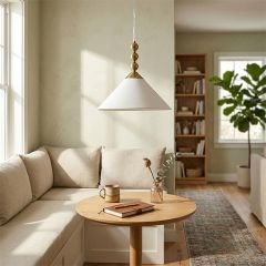 Triple Gold Bead Pendant Light