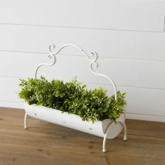 Trough Style Metal Tray With Handle