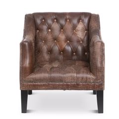 Tufted Brent Leather Club Chair