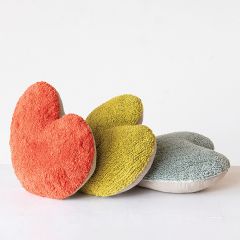 Tufted Multi Color Heart Pillow Set of 3